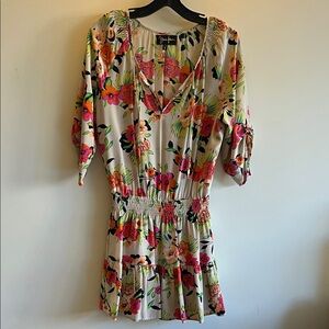 Yumi Kim Floral Mini Dress - Pink and Orange